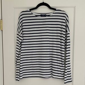 Striped Navy and White Long Sleeve Shirt